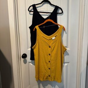 Set of 2 Button-Down Knit Tank Top